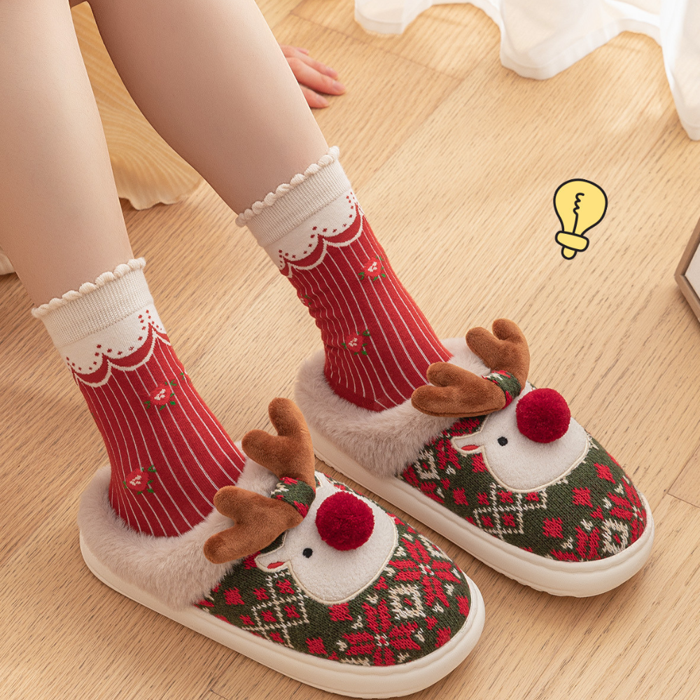 Pantufa de Natal de Algodão Confortável - Unissex