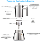 Cafeteira Italiana Moka Inox 4 Xícaras - Original