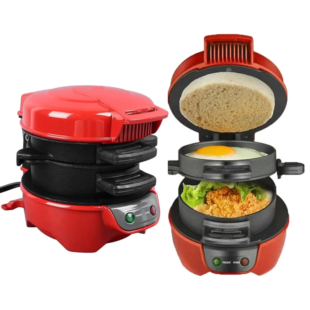 Máquina de Fazer Hambúrguer e Sanduíches - Elétrica e Compacta