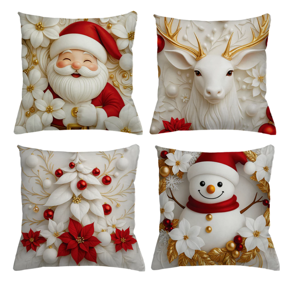 Almofadas Natalinas - 4 Peças e Estampas Diversas