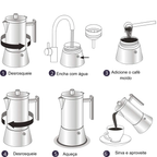 Cafeteira Italiana Moka Inox 4 Xícaras - Original
