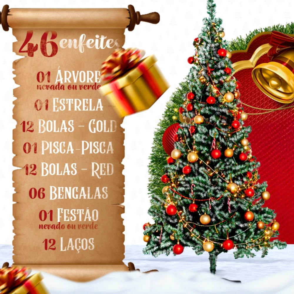 Árvore de Natal Nevada - Completa