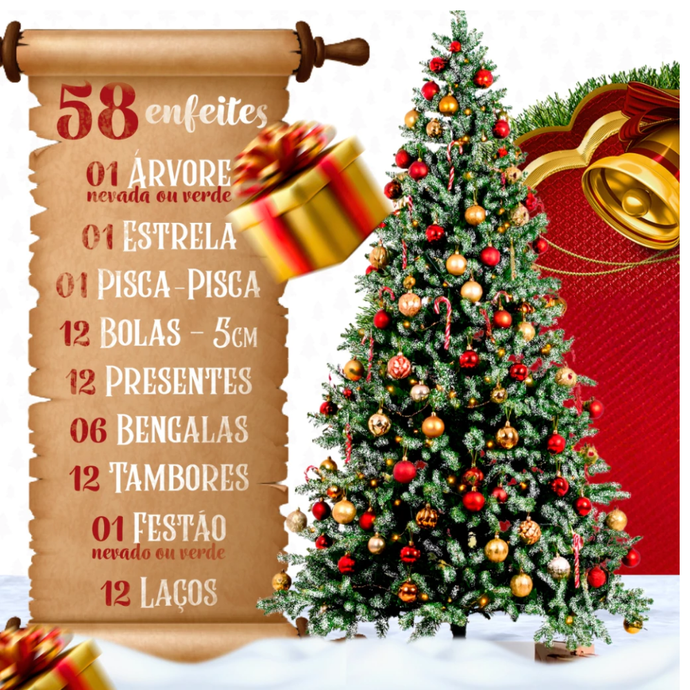 Árvore de Natal Nevada - Completa