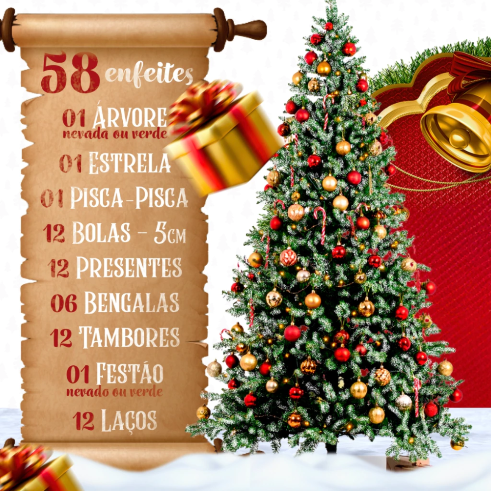 Árvore de Natal Nevada - Completa